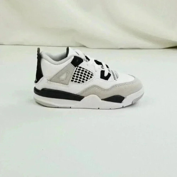 Nike Air Jordan 4 Retro TD White Military Black Shoe Size 9c Toddlers BQ7670-111 - Picture 3 of 12
